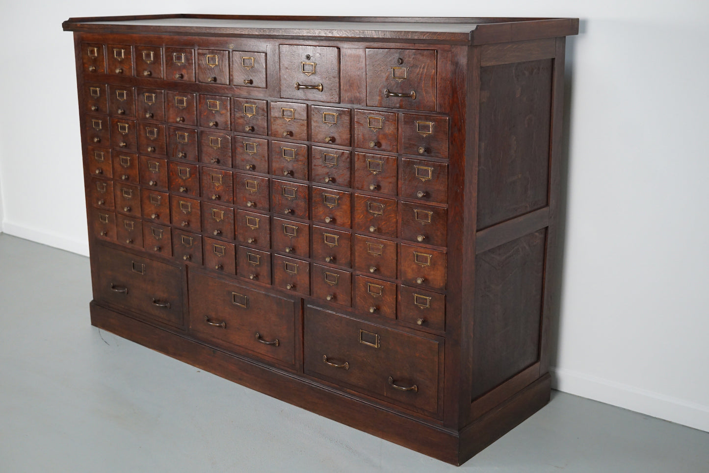 Large French Oak Notary Apothecary Cabinet / Filing Cabinet, 1920/30s