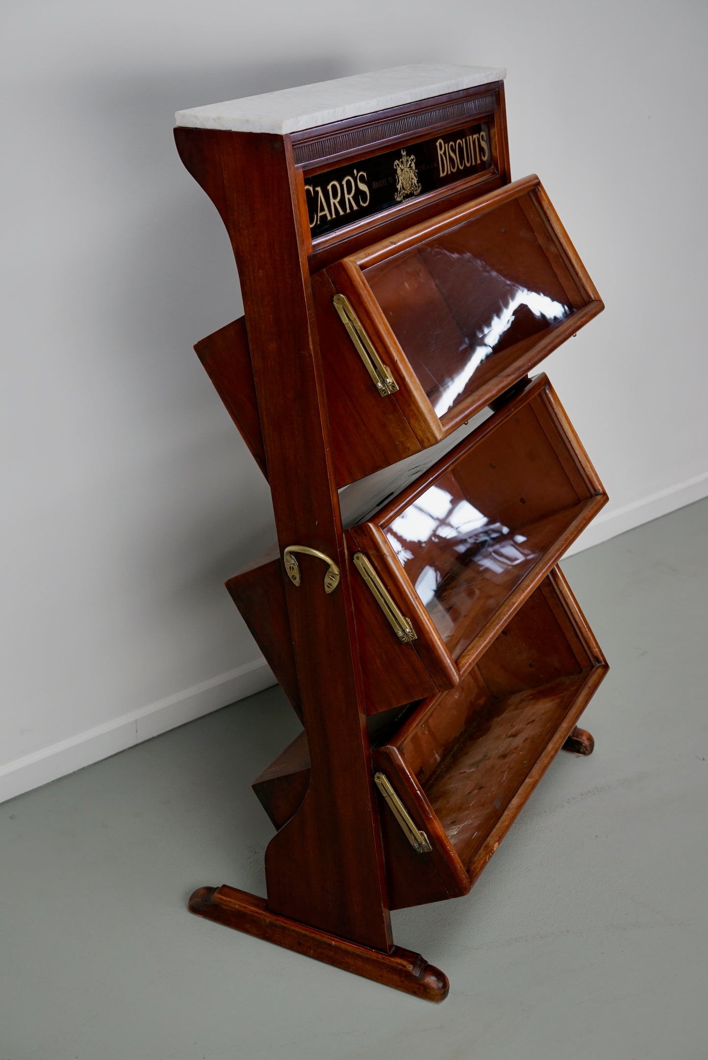 Victorian 19th Century Hardwood Carr's Biscuits Vitrine / Shop Cabinet