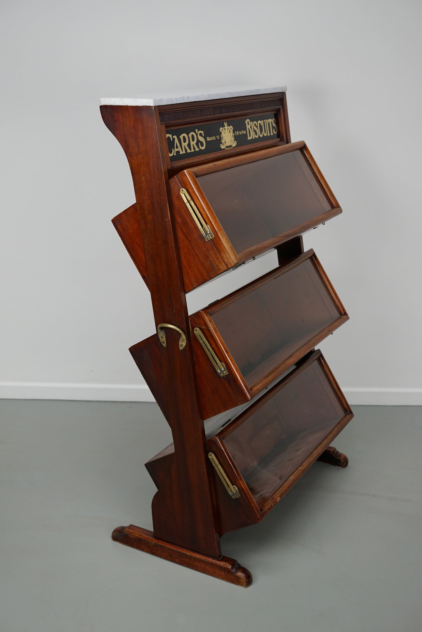 Victorian 19th Century Hardwood Carr's Biscuits Vitrine / Shop Cabinet