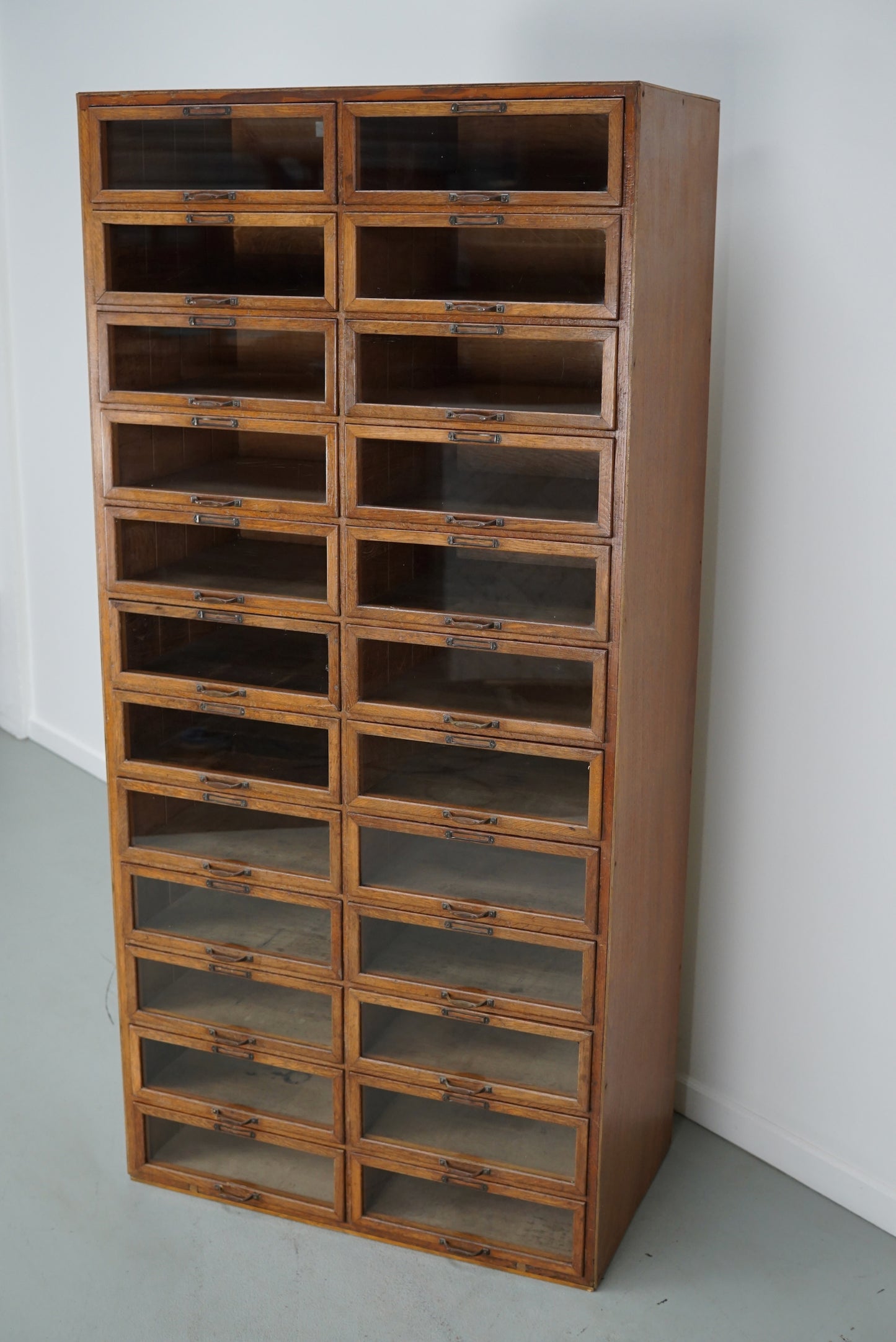 Vintage Dutch Oak Haberdashery Shop Cabinet / Vitrine, 1930s