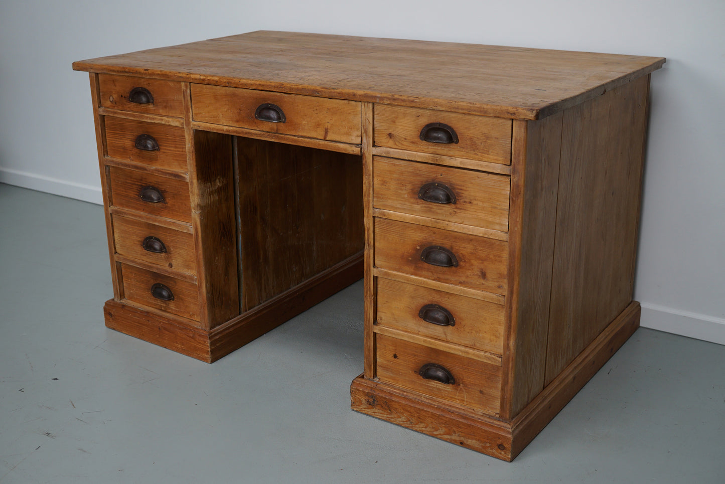 Vintage Country House German Light Pine Desk, Circa 1930s