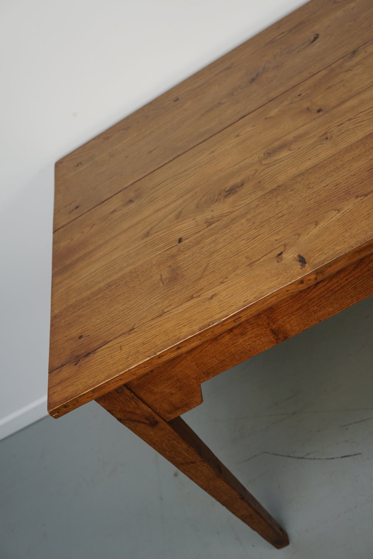 Antique Oak Late 19th Century French Rustic Farmhouse Dining Table