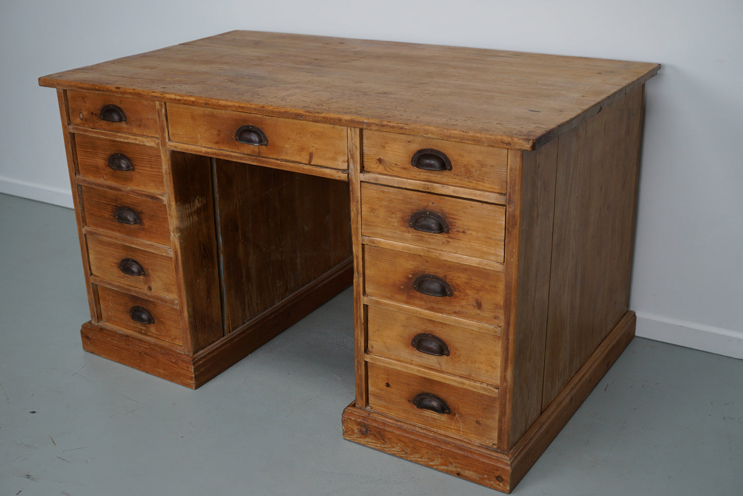 Vintage Country House German Light Pine Desk, Circa 1930s