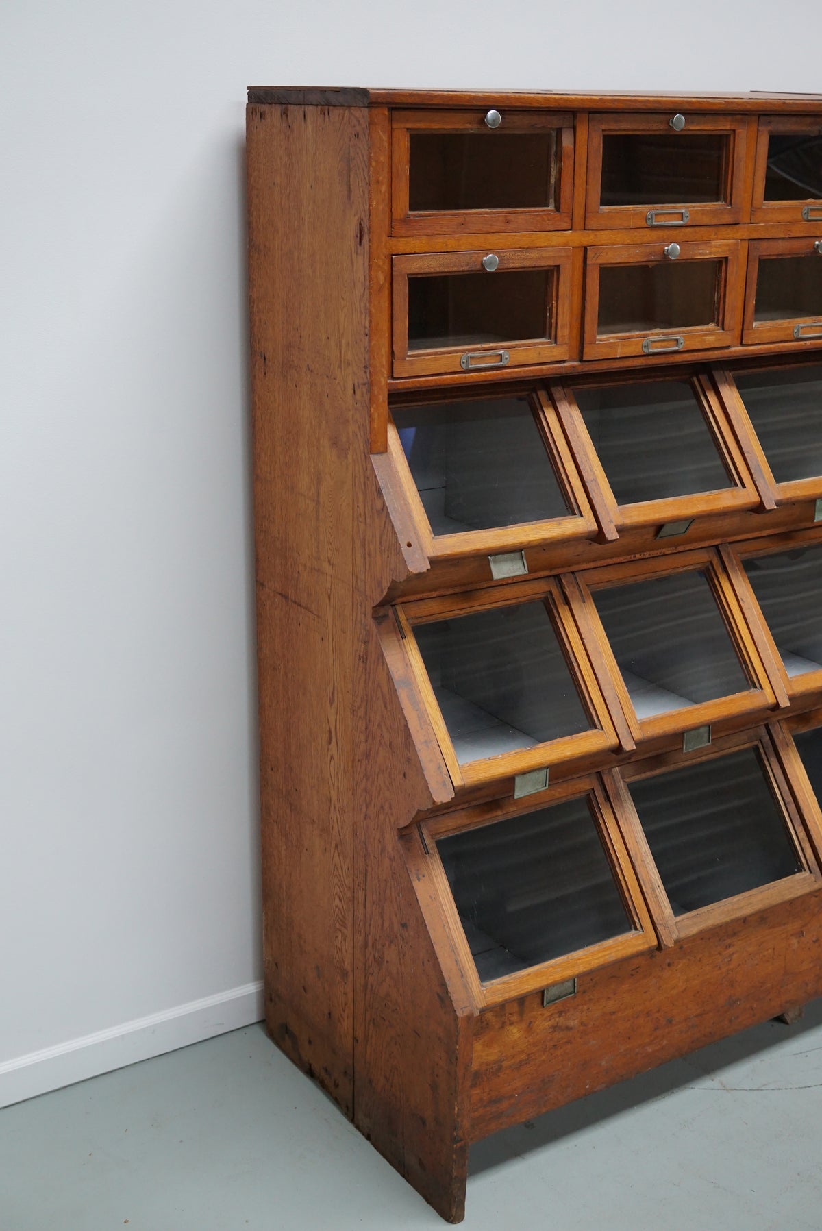 Very Large Dutch Oak Grocery Store / Haberdashery Shop Cabinet, 1920/30s