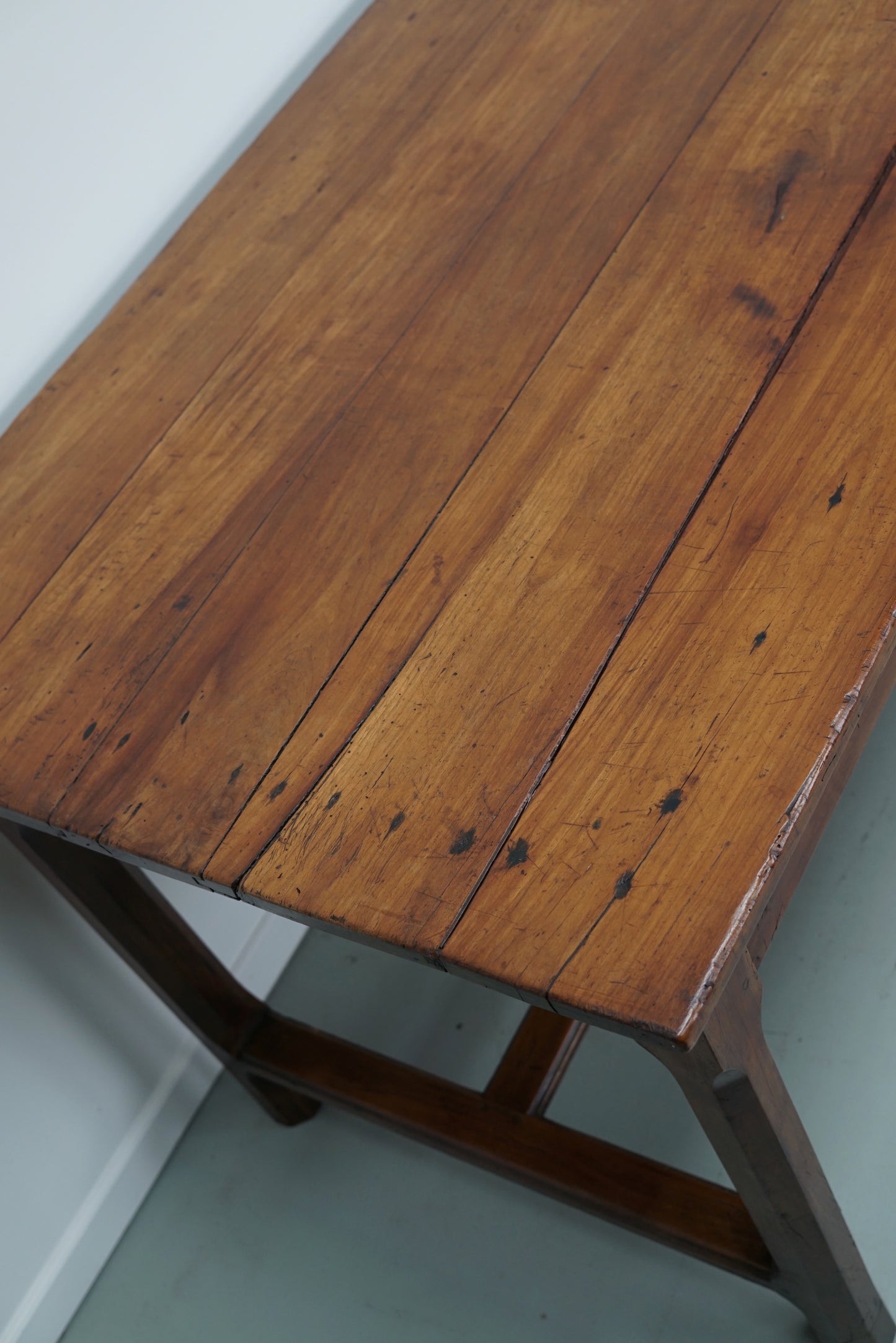 Antique Cherry French Farmhouse Dining Table, 19th Century