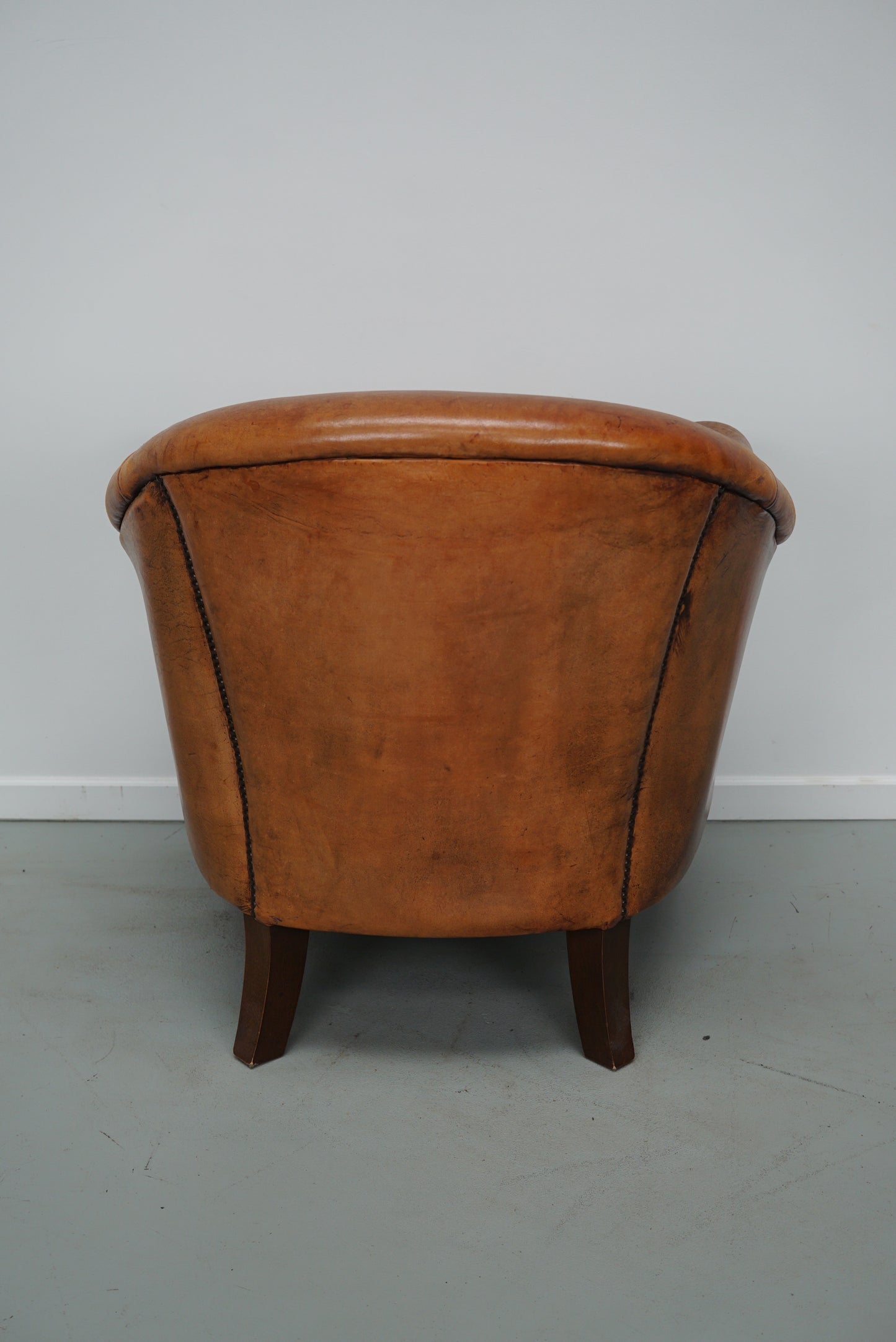 Vintage Dutch Cognac Colored Leather Club Chair