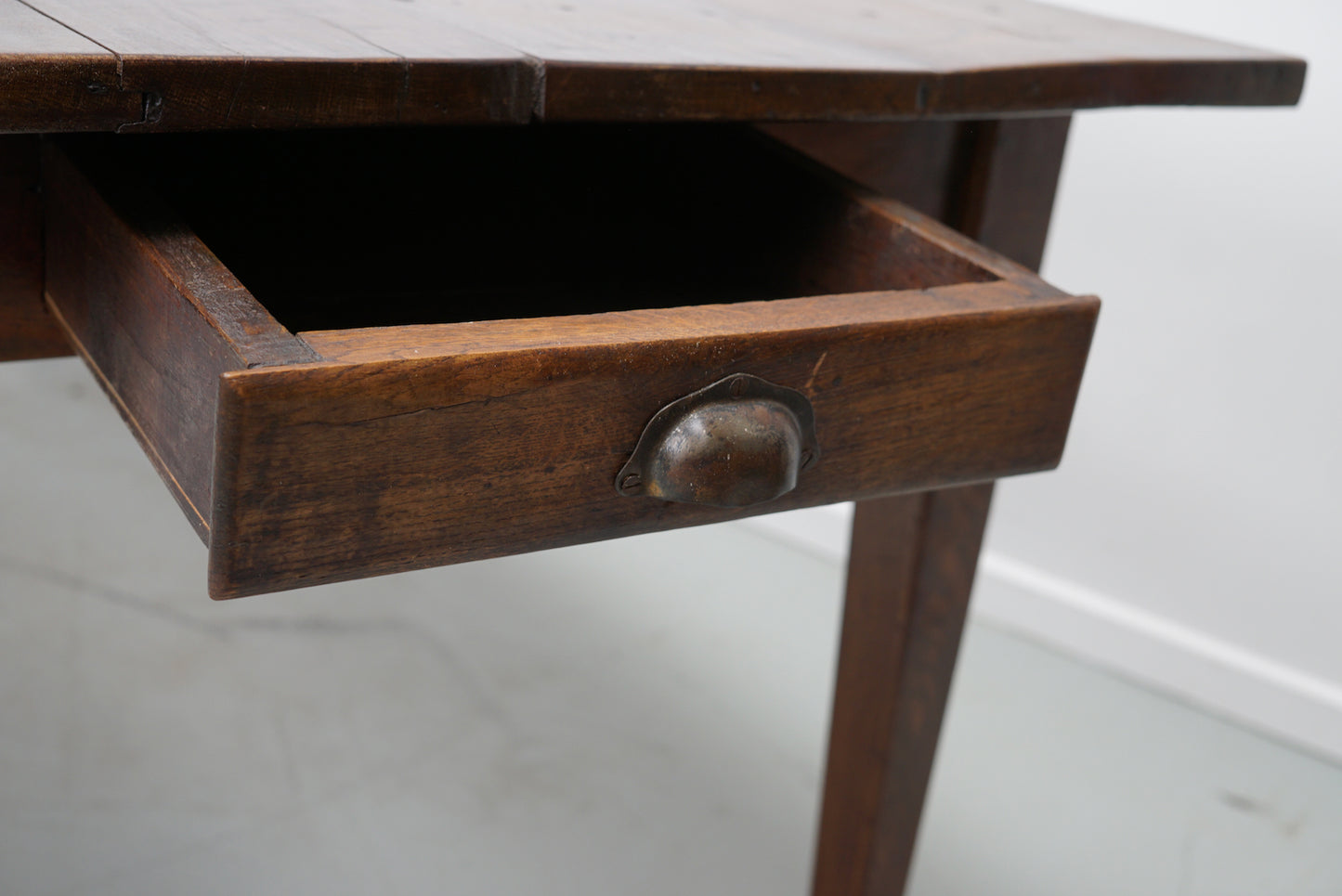 Antique Oak French Farmhouse Dining Table, Ca 1900