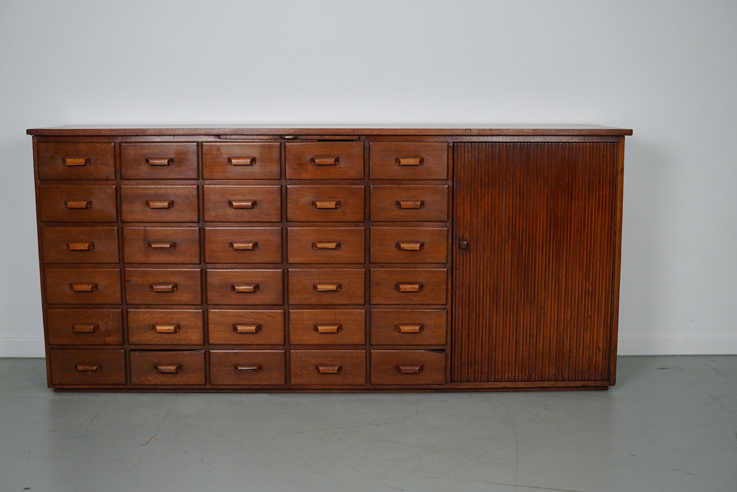 Vintage Mid-Century Dutch Mahogany Shop / Apothecary Cabinet