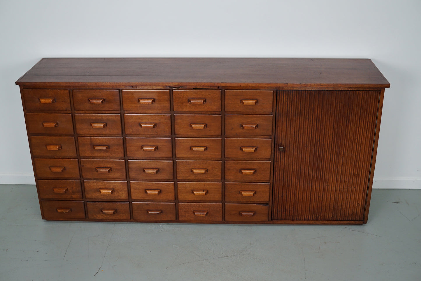 Vintage Mid-Century Dutch Mahogany Shop / Apothecary Cabinet