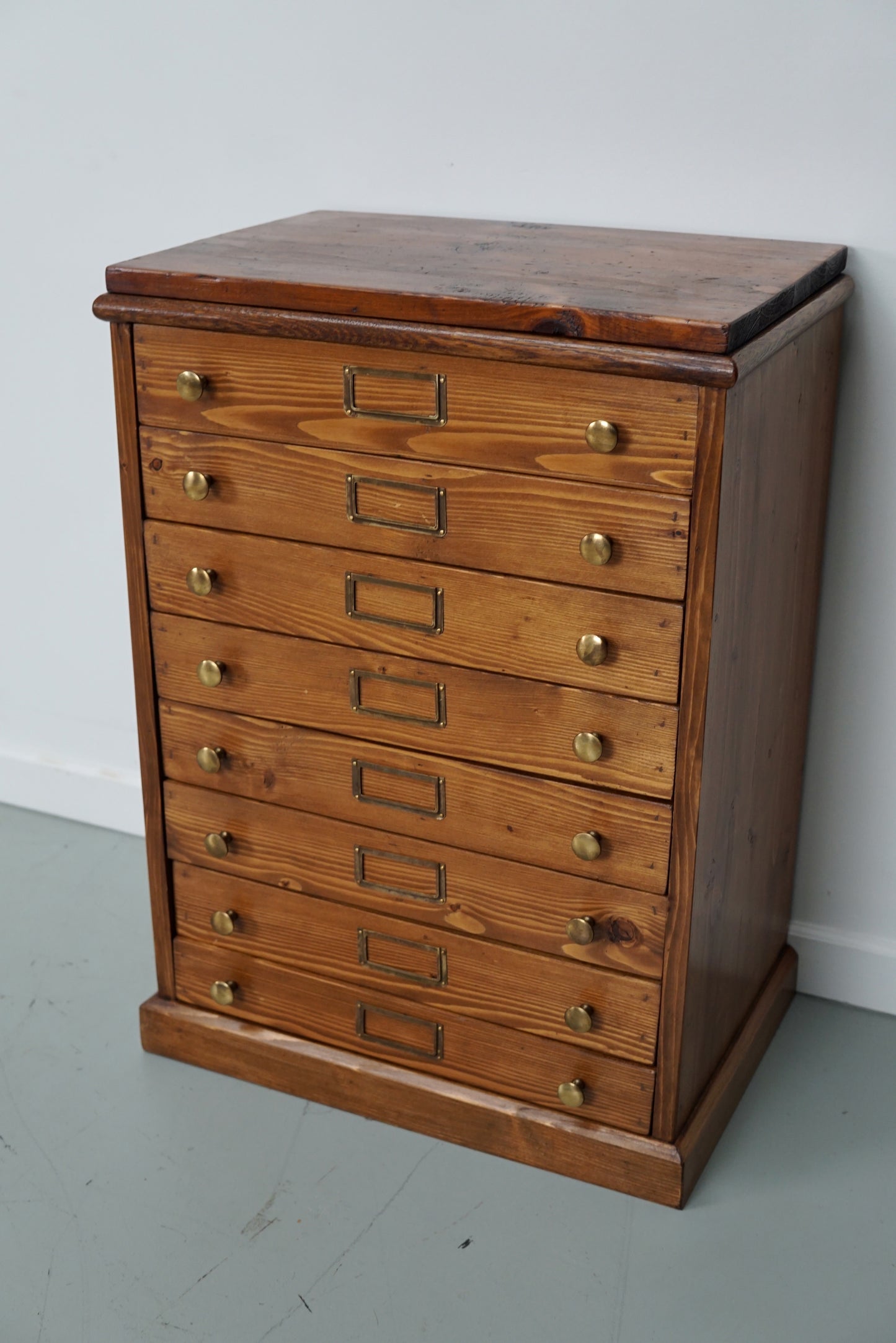 Vintage Dutch Pine Jewelers / Watchmakers Cabinet, circa 1930