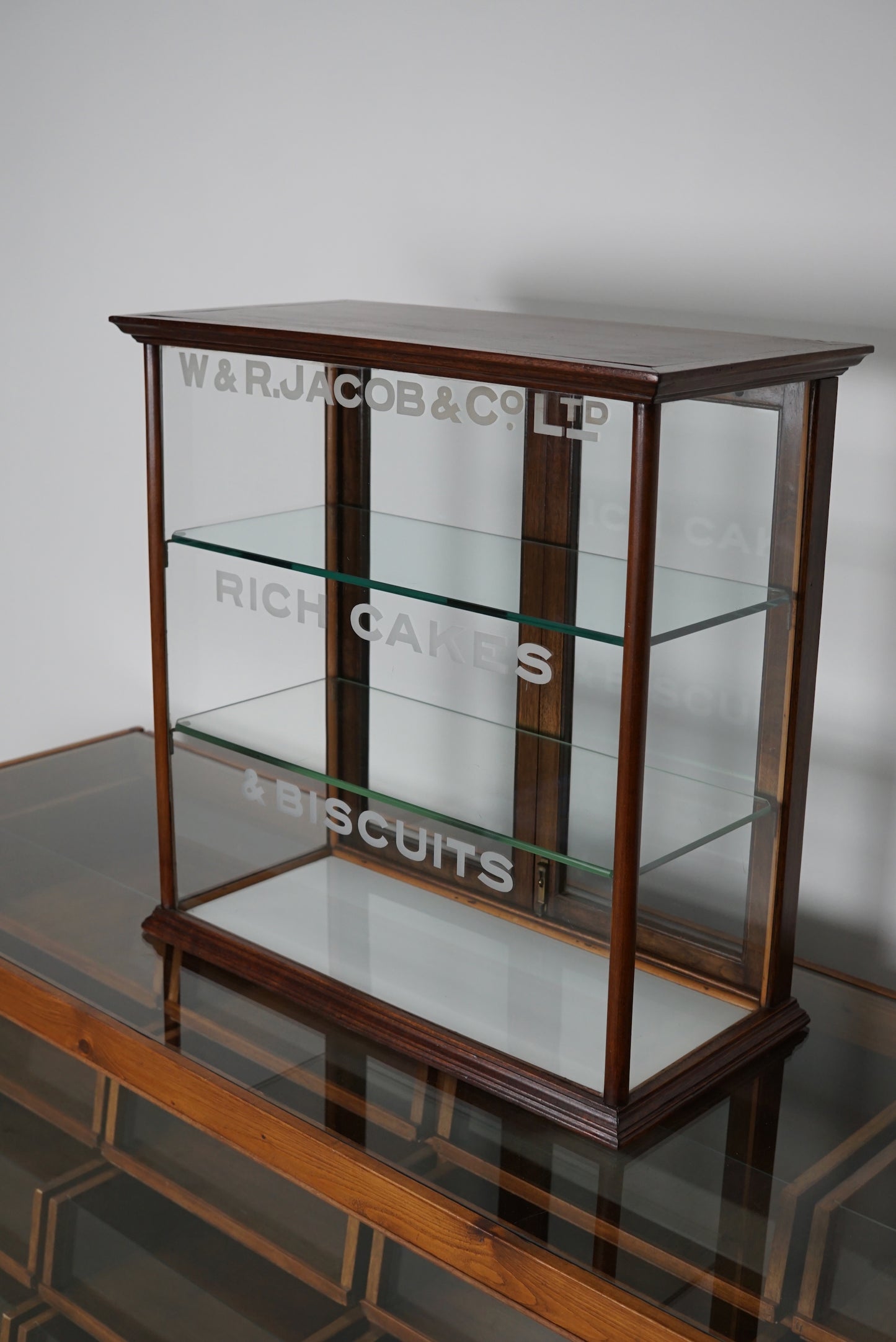 Mahogany Counter Top Cake & Biscuits Shop Display Cabinet, circa 1900