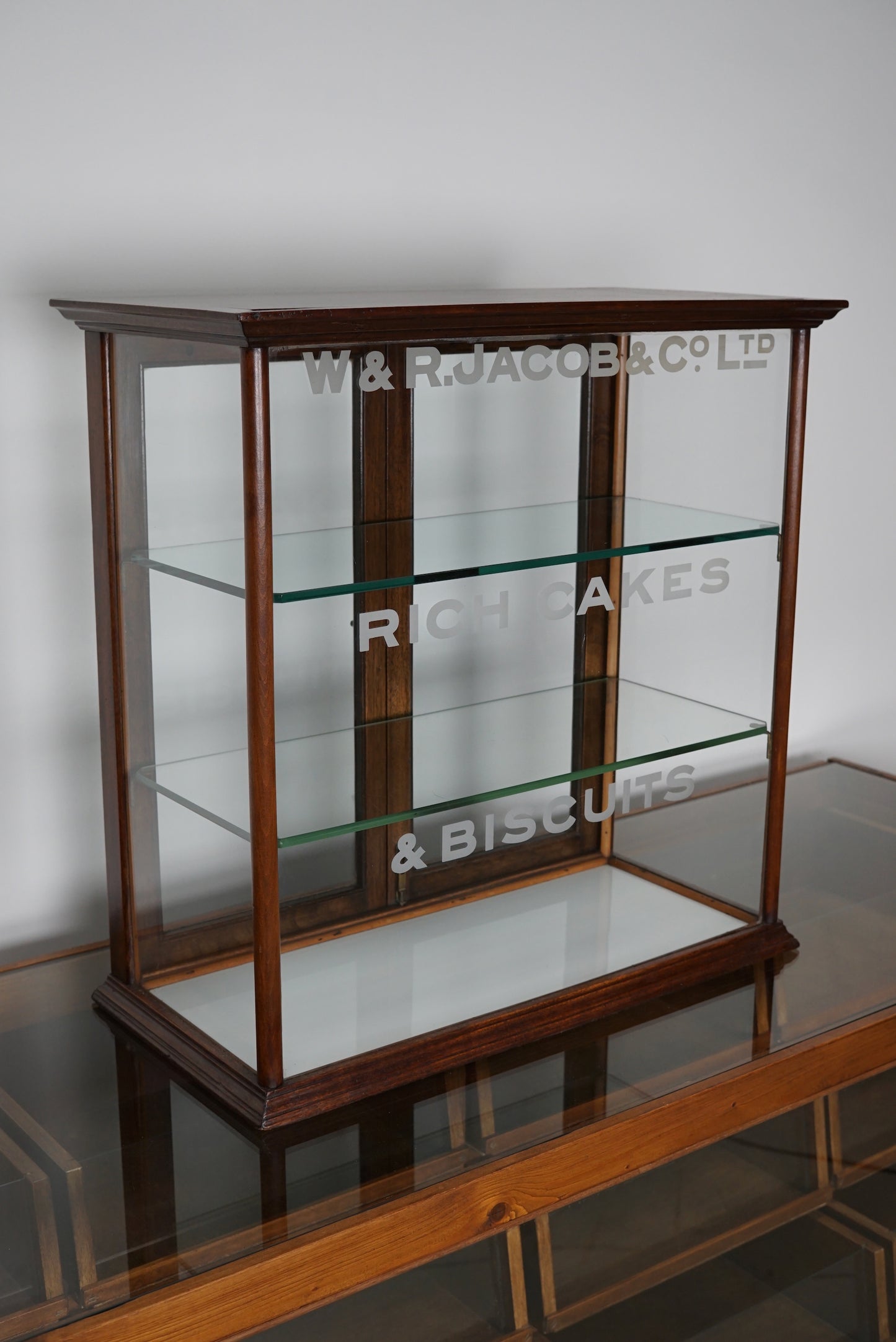 Mahogany Counter Top Cake & Biscuits Shop Display Cabinet, circa 1900