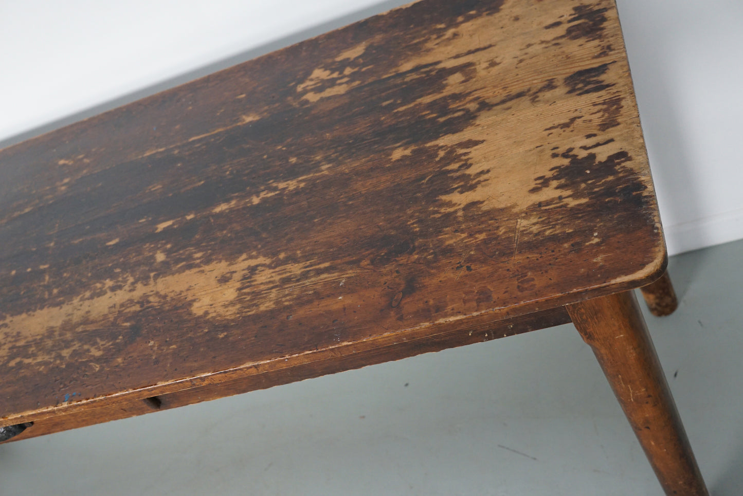 Vintage French Rustic Farmhouse Pine Side Table or Desk, 1950s