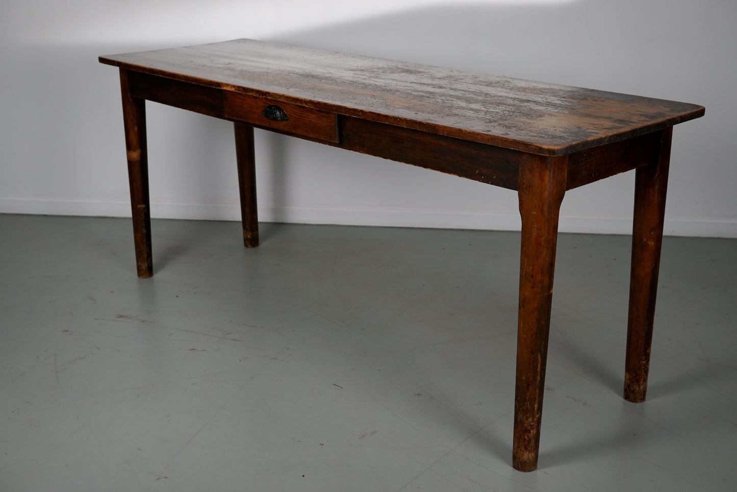Vintage French Rustic Farmhouse Pine Side Table or Desk, 1950s