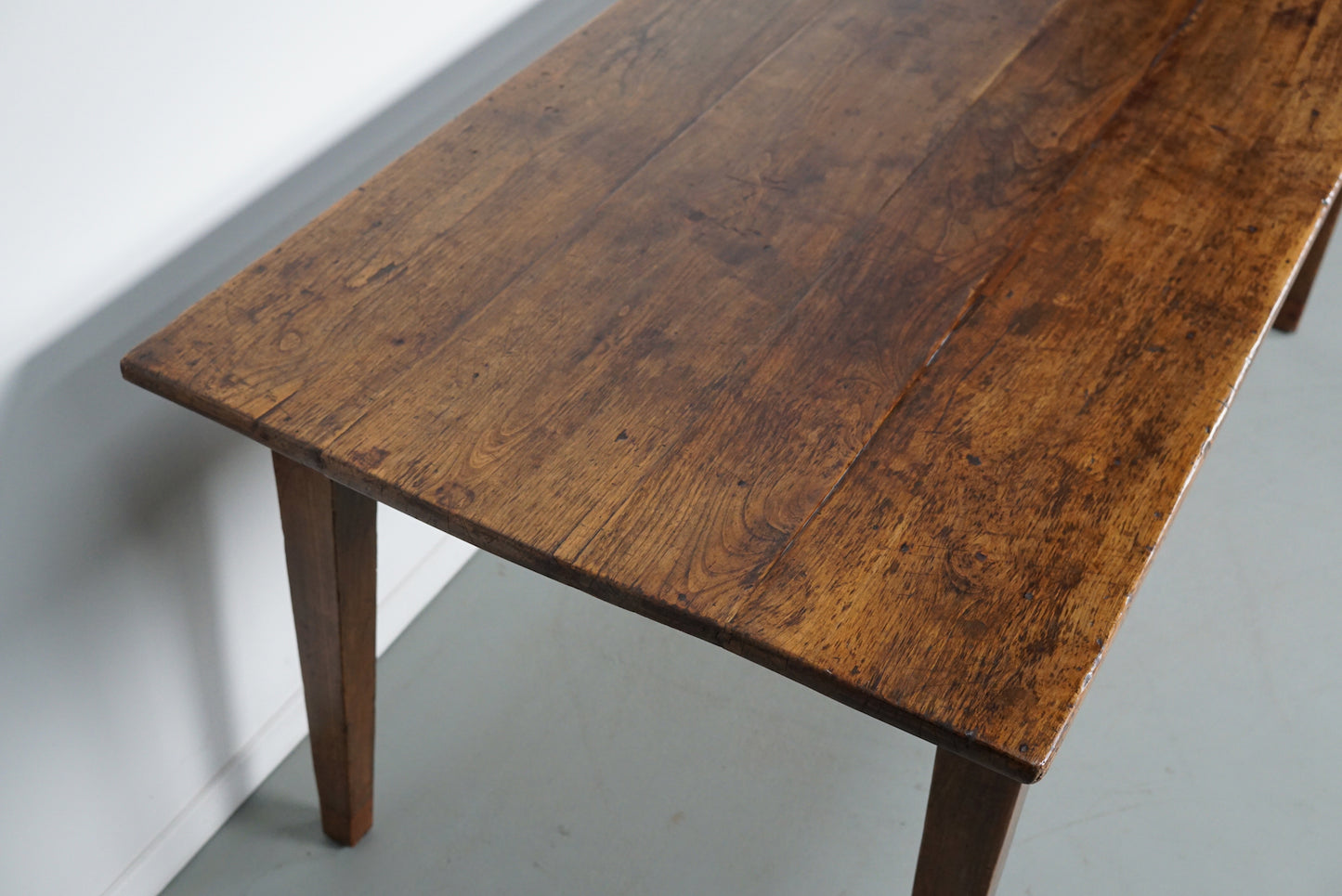 Antique Fruitwood & Oak Early 20th Century French Rustic Farmhouse Dining Table