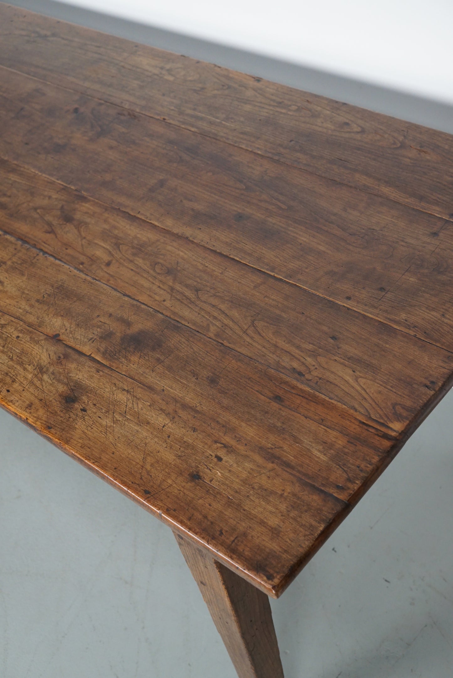 Antique Fruitwood & Oak Early 20th Century French Rustic Farmhouse Dining Table