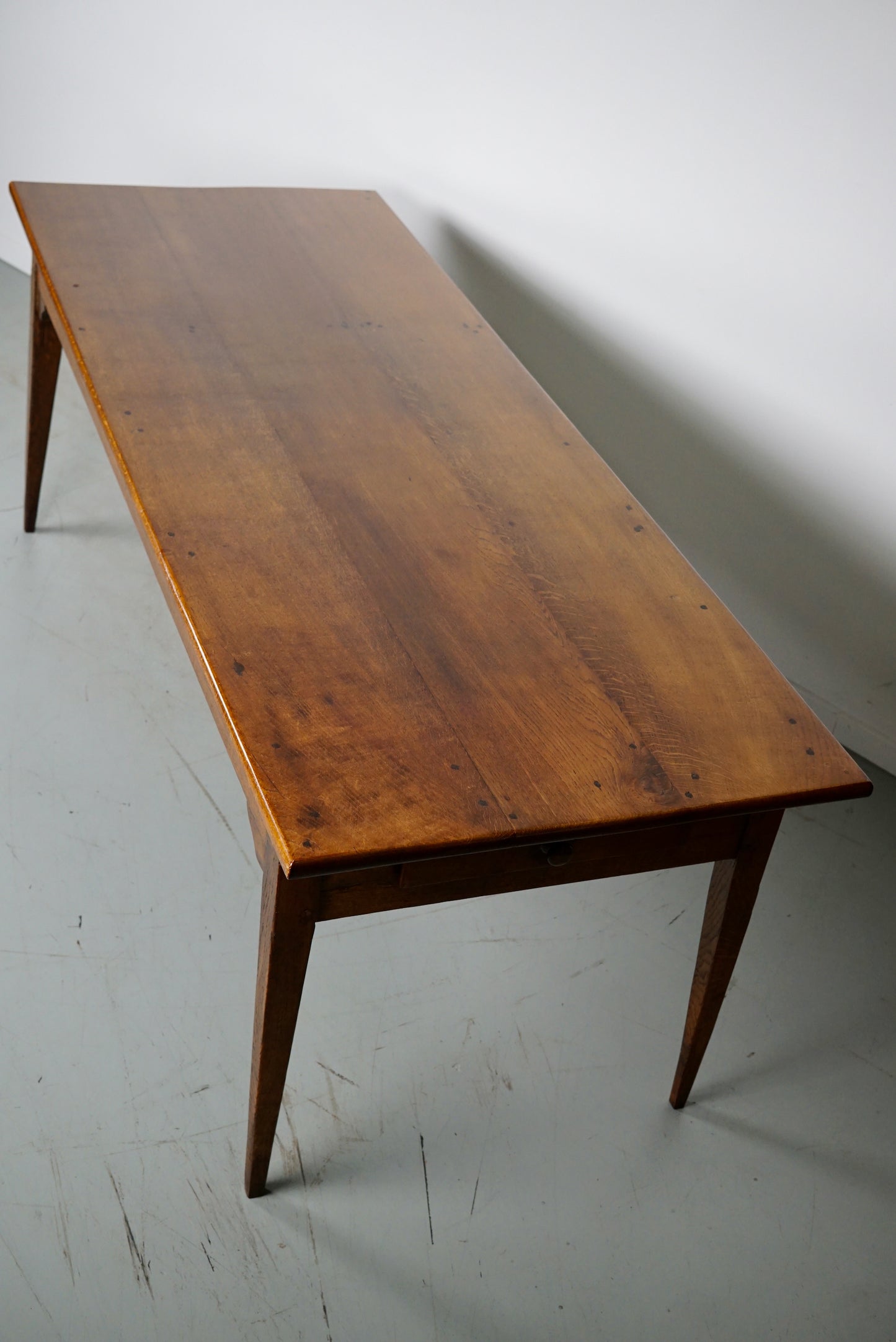 Antique Oak 19th Century French Rustic Farmhouse Dining Table