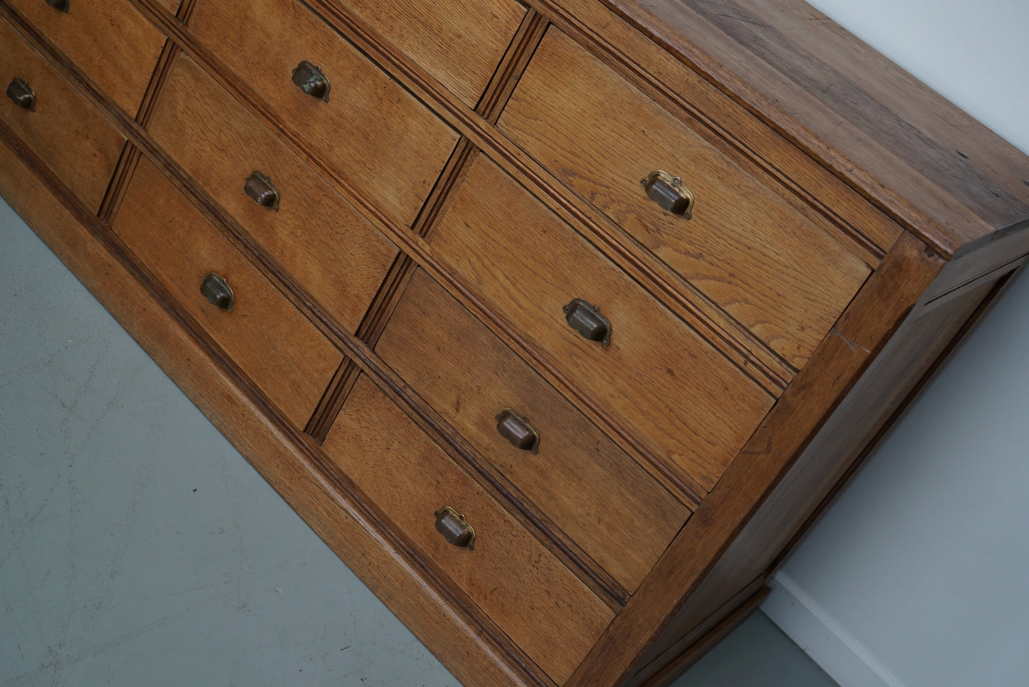 Antique French Light Oak Apothecary / Filing Cabinet, 1920/30s