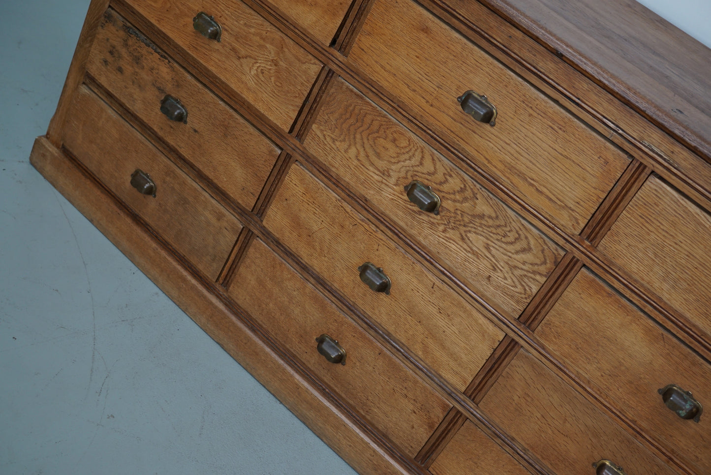 Antique French Light Oak Apothecary / Filing Cabinet, 1920/30s