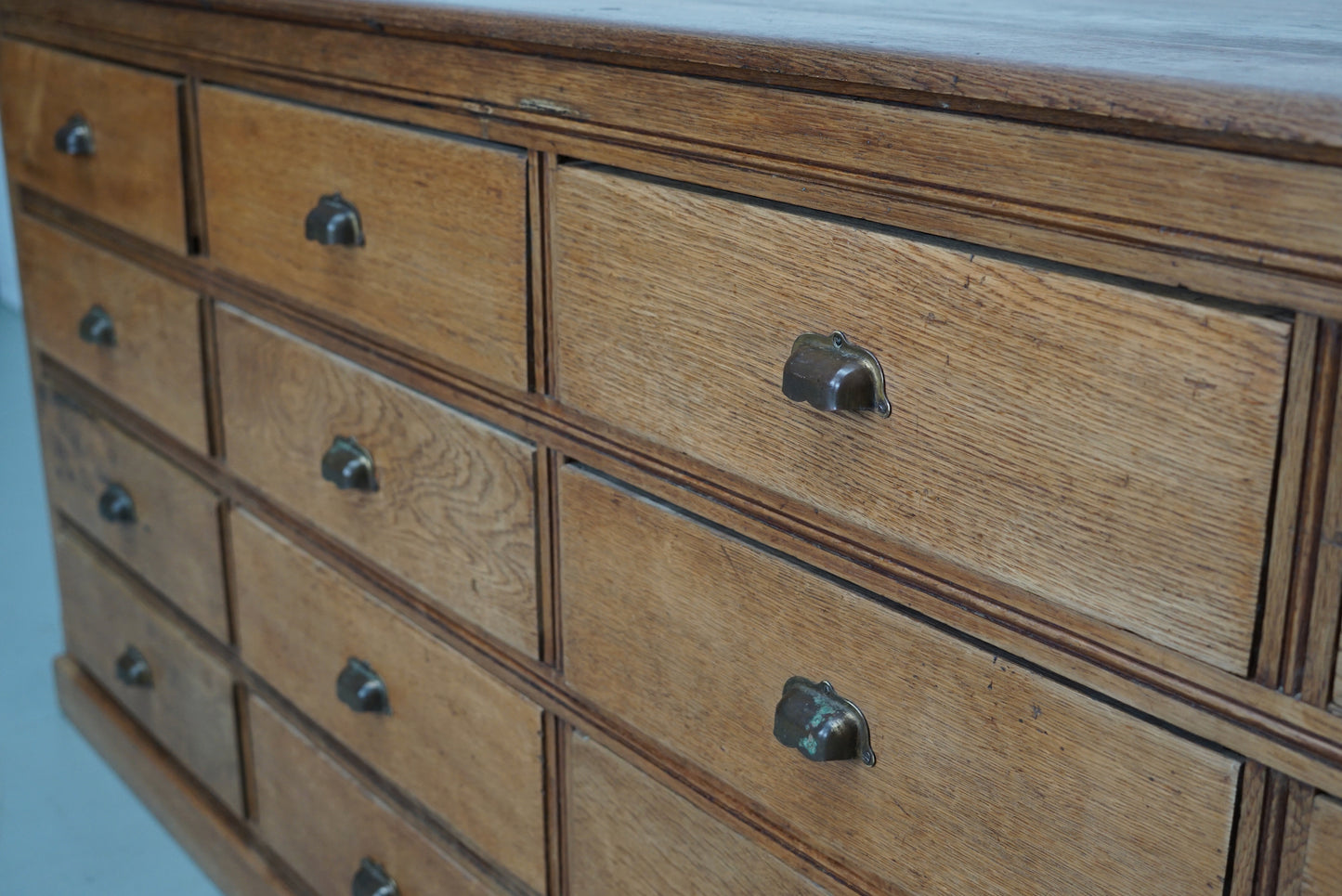 Antique French Light Oak Apothecary / Filing Cabinet, 1920/30s