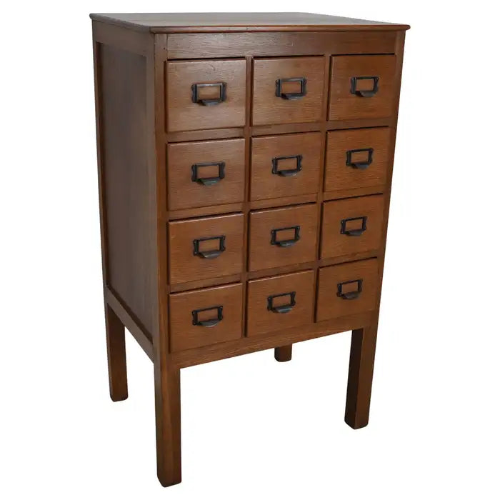 Vintage Dutch Oak Apothecary / Filing Cabinet, 1930s