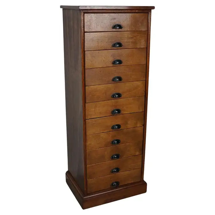 Vintage Dutch Poplar Apothecary / Filing Cabinet, 1950s