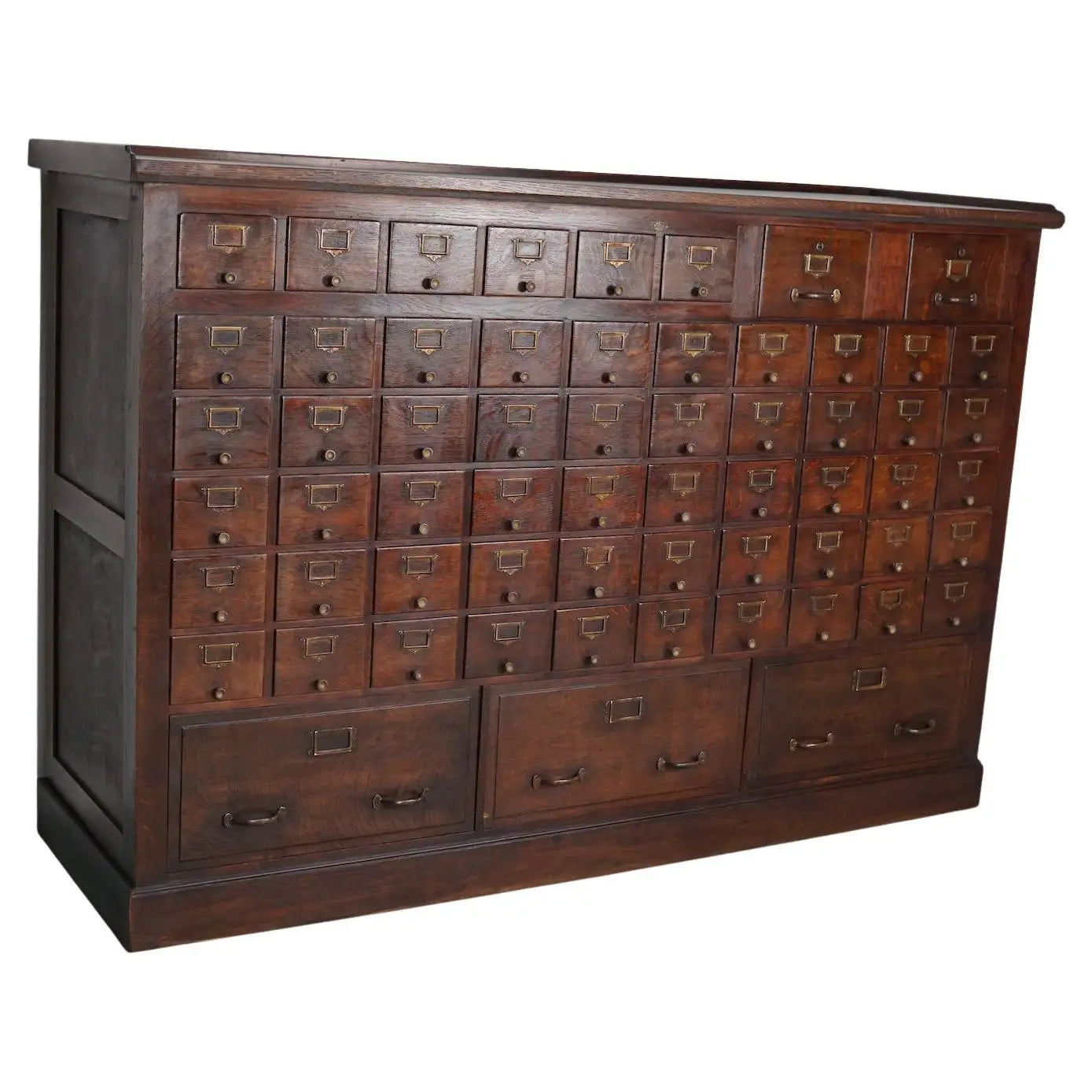 Large French Oak Notary Apothecary Cabinet / Filing Cabinet, 1920/30s