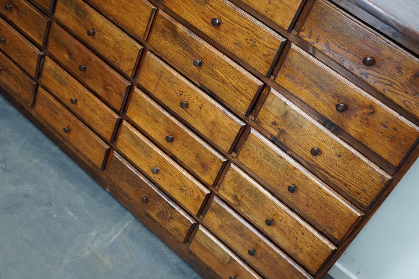Very Large Antique French Oak Apothecary Cabinet, Early 20th Century