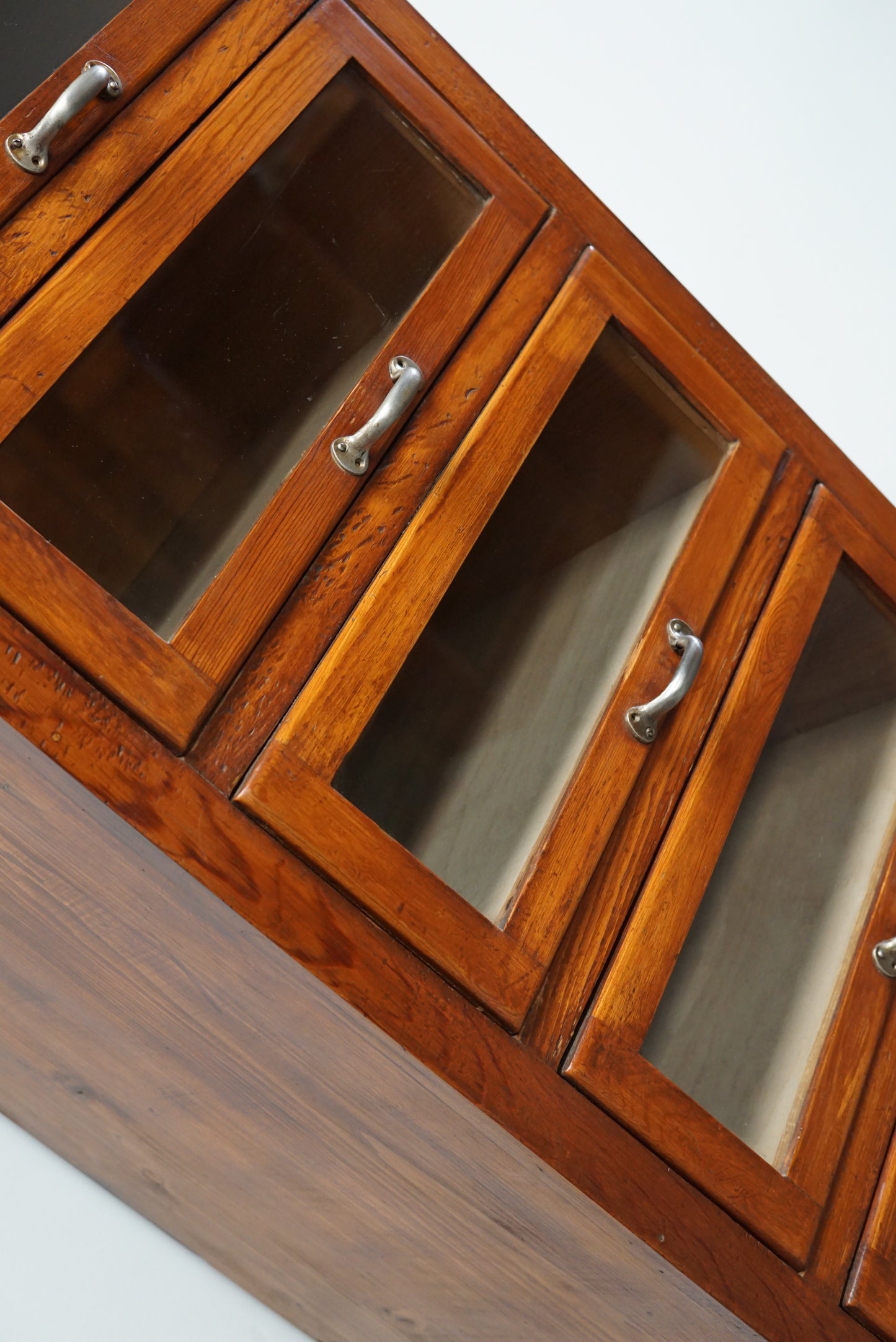 Tall Vintage German Pine Haberdashery Shop Cabinet, 1950s