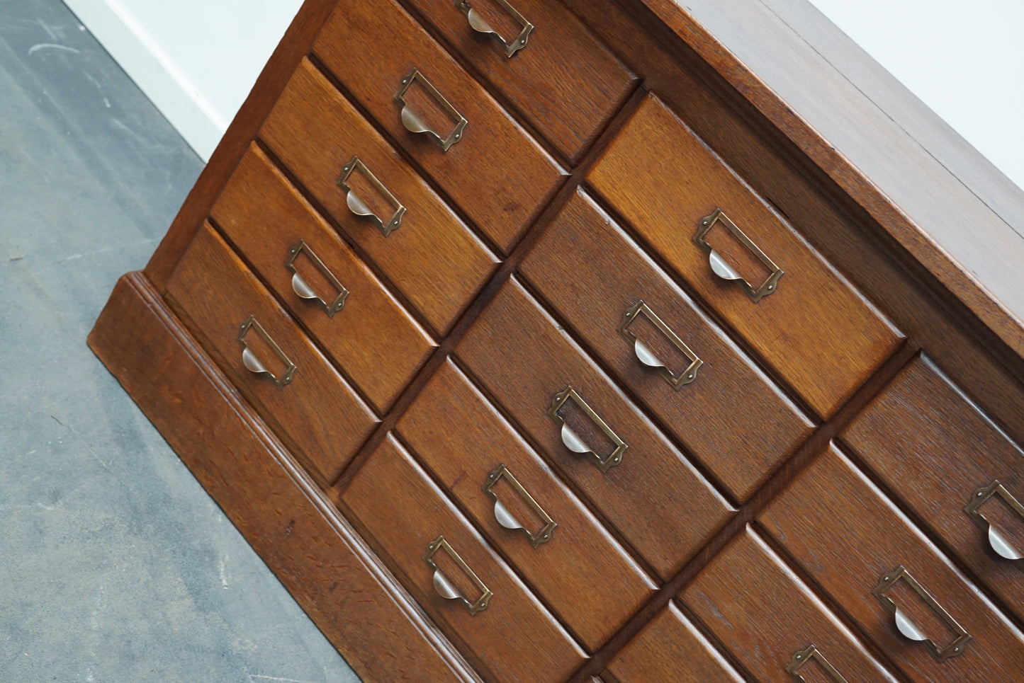 Dutch Oak Apothecary or Filing Cabinet, 1930s