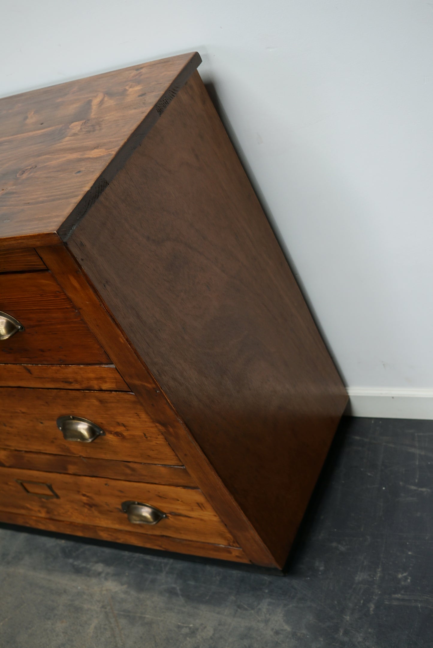 German Pine Apothecary Cabinet or Bank of Drawers, Mid-20th Century