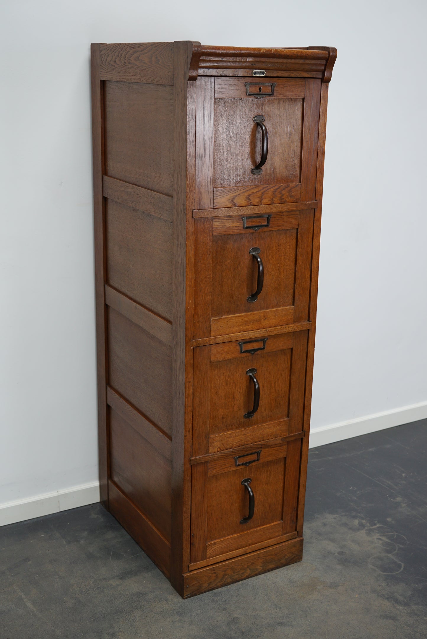 Dutch Oak Filing Cabinet or Bank of Drawers, 1930s