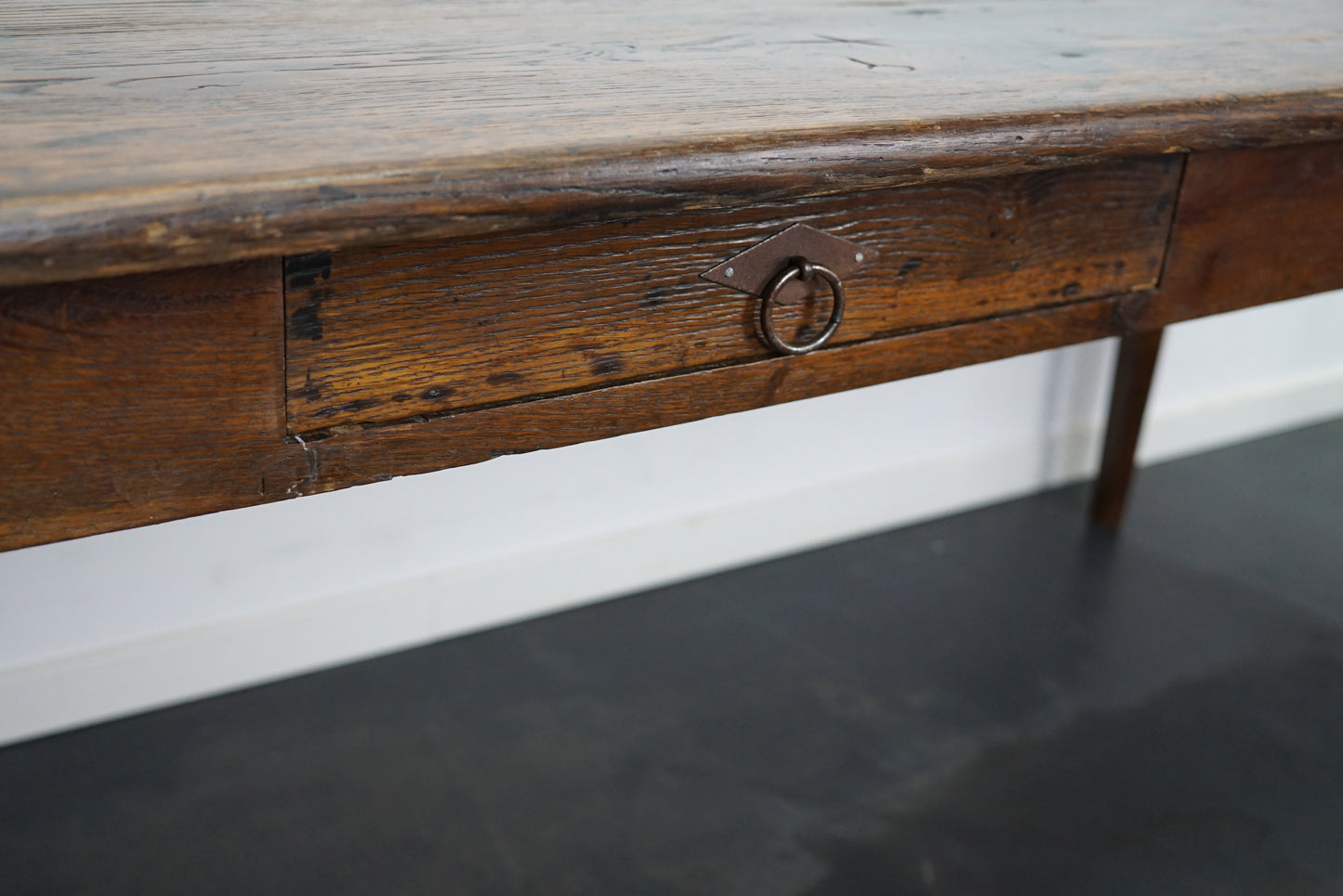 Antique Oak French Farmhouse Dining Table, 19th Century