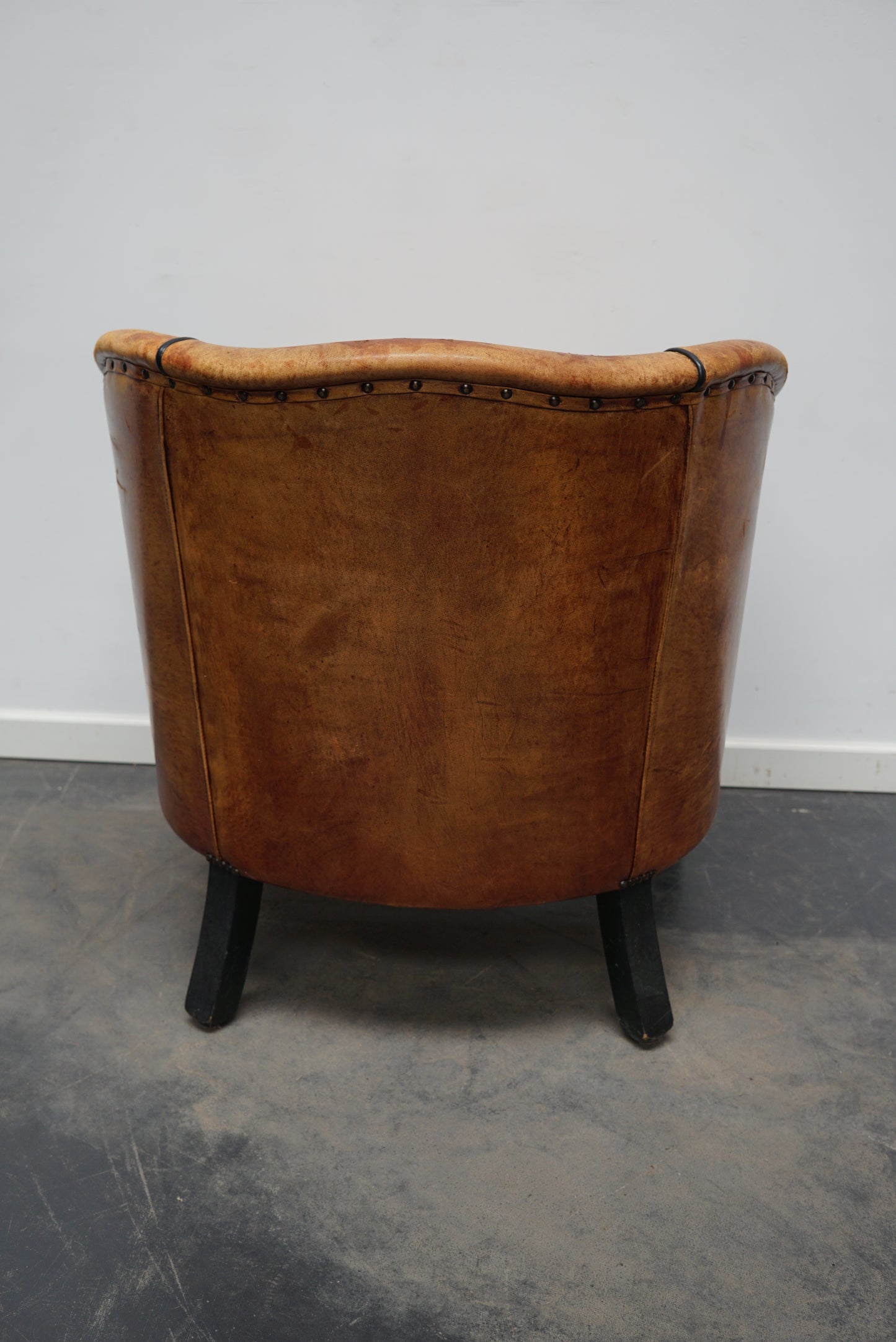 Vintage Dutch Cognac Colored Leather Club Chair