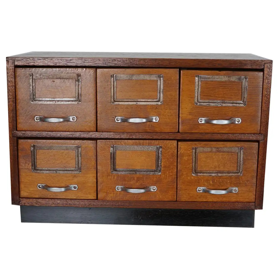 Small Dutch Oak Apothecary / Filing Cabinet Tabletop Model, circa 1940s