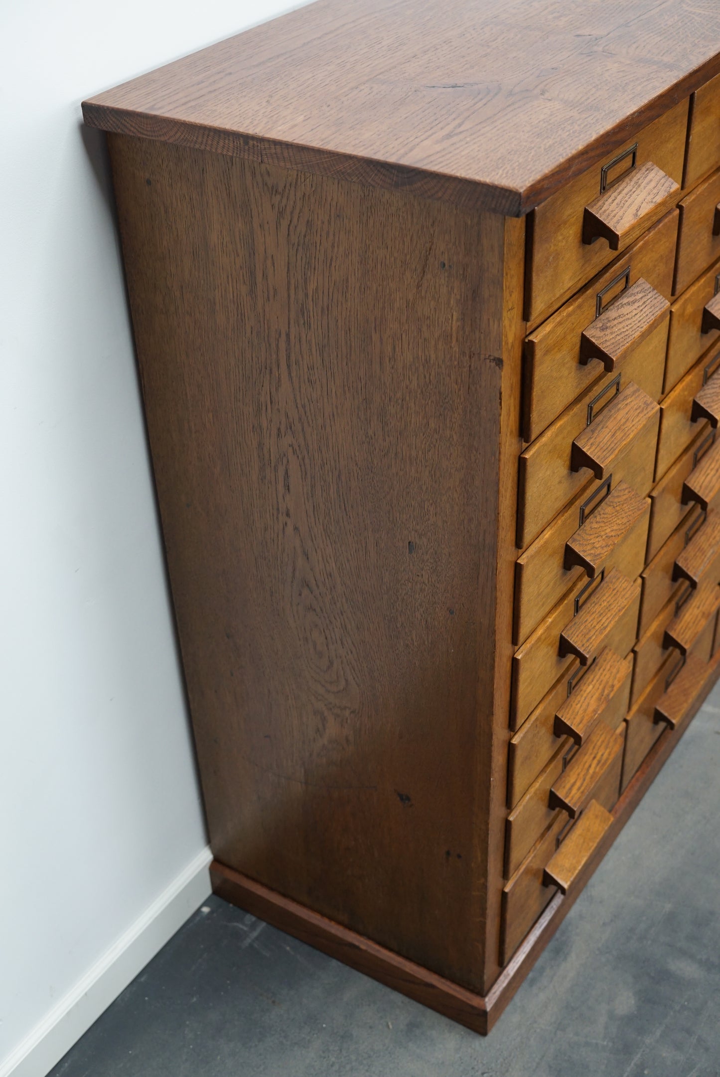 German Oak Apothecary Cabinet or Bank of Drawers, Mid-20th Century