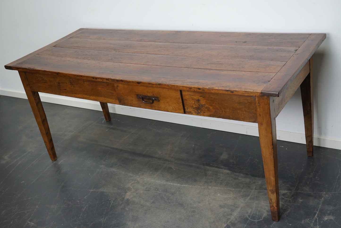 Antique 19th Century French Rustic Farmhouse Dining Table Fruitwood & Chestnut