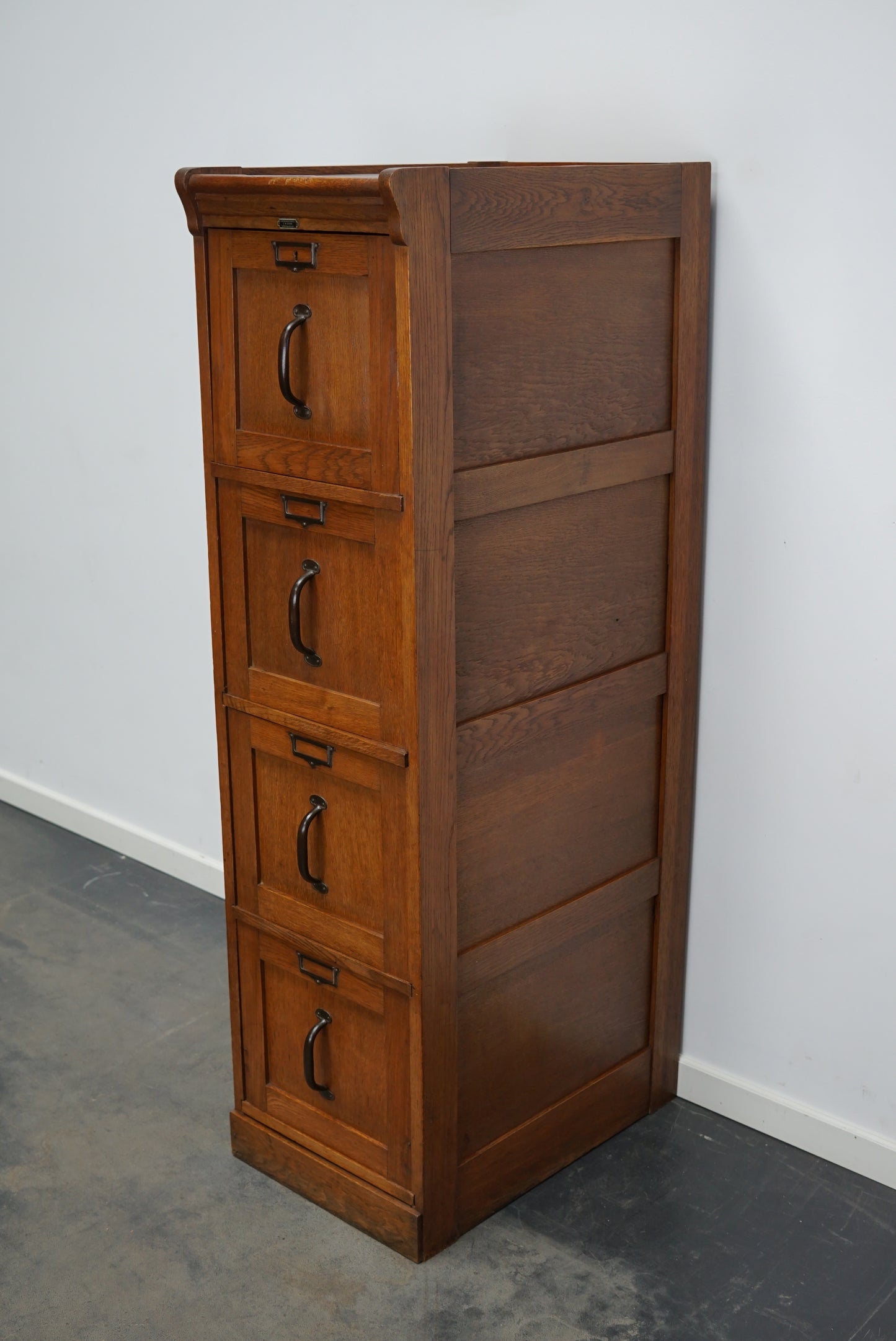 Dutch Oak Filing Cabinet or Bank of Drawers, 1930s