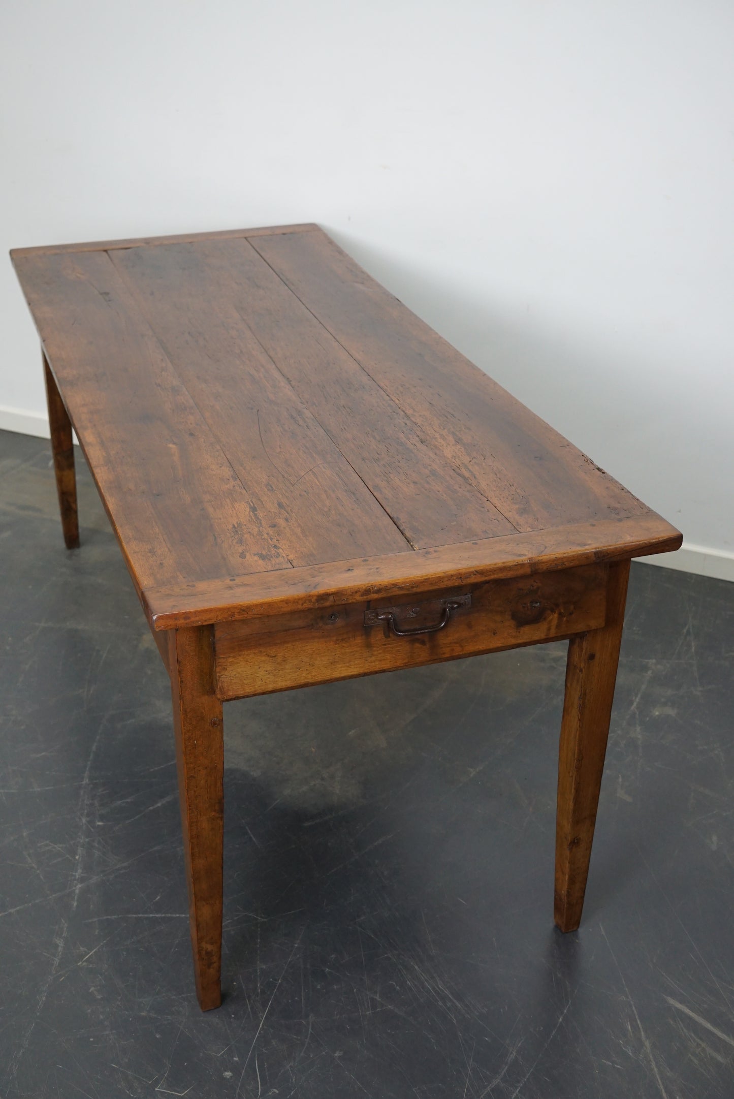 Antique 19th Century French Rustic Farmhouse Dining Table Fruitwood & Chestnut