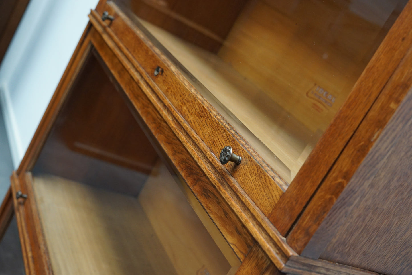 German Oak Bookcase with Folding Doors in Style of Globe Wernicke, Ca 1900s