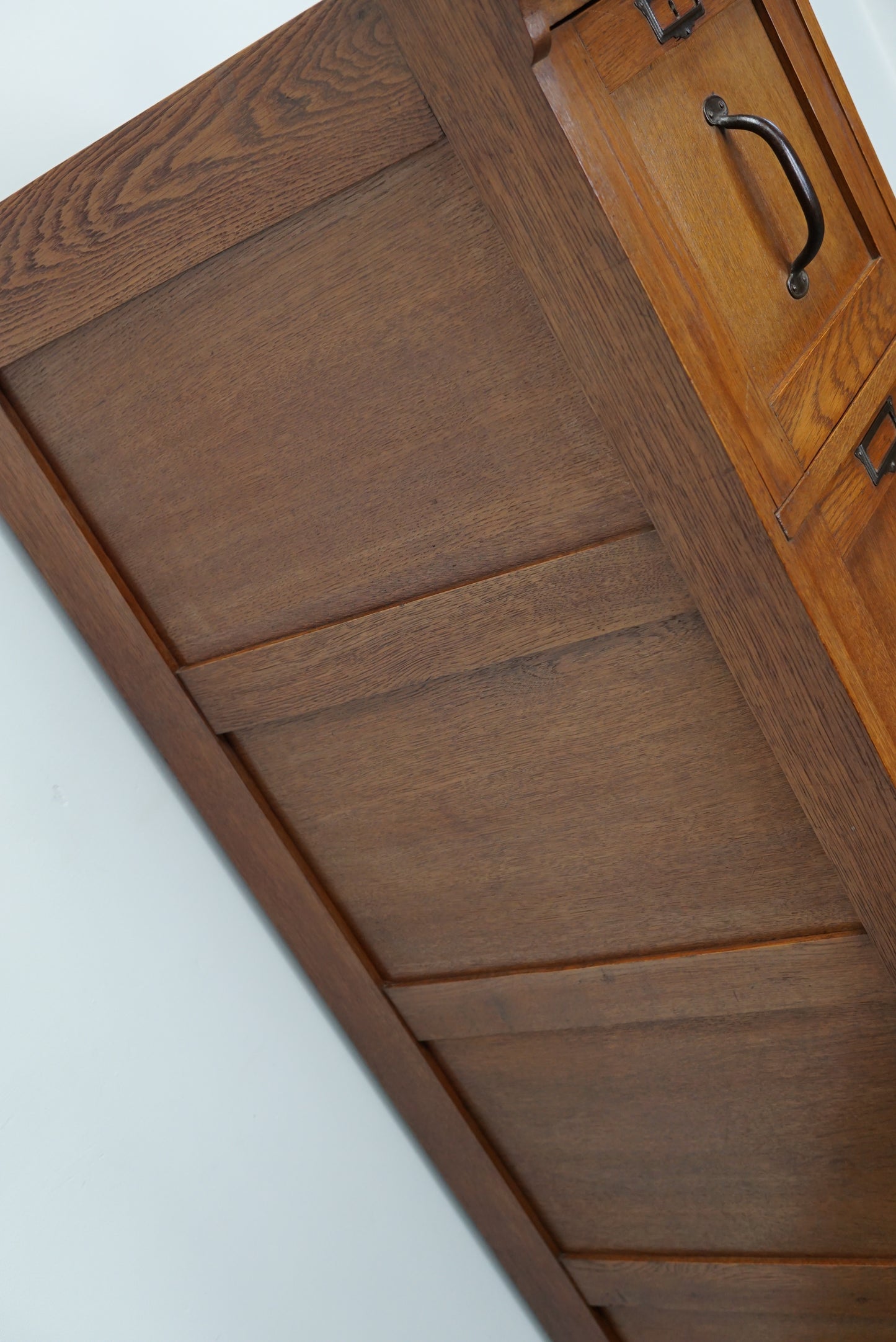 Dutch Oak Filing Cabinet or Bank of Drawers, 1930s