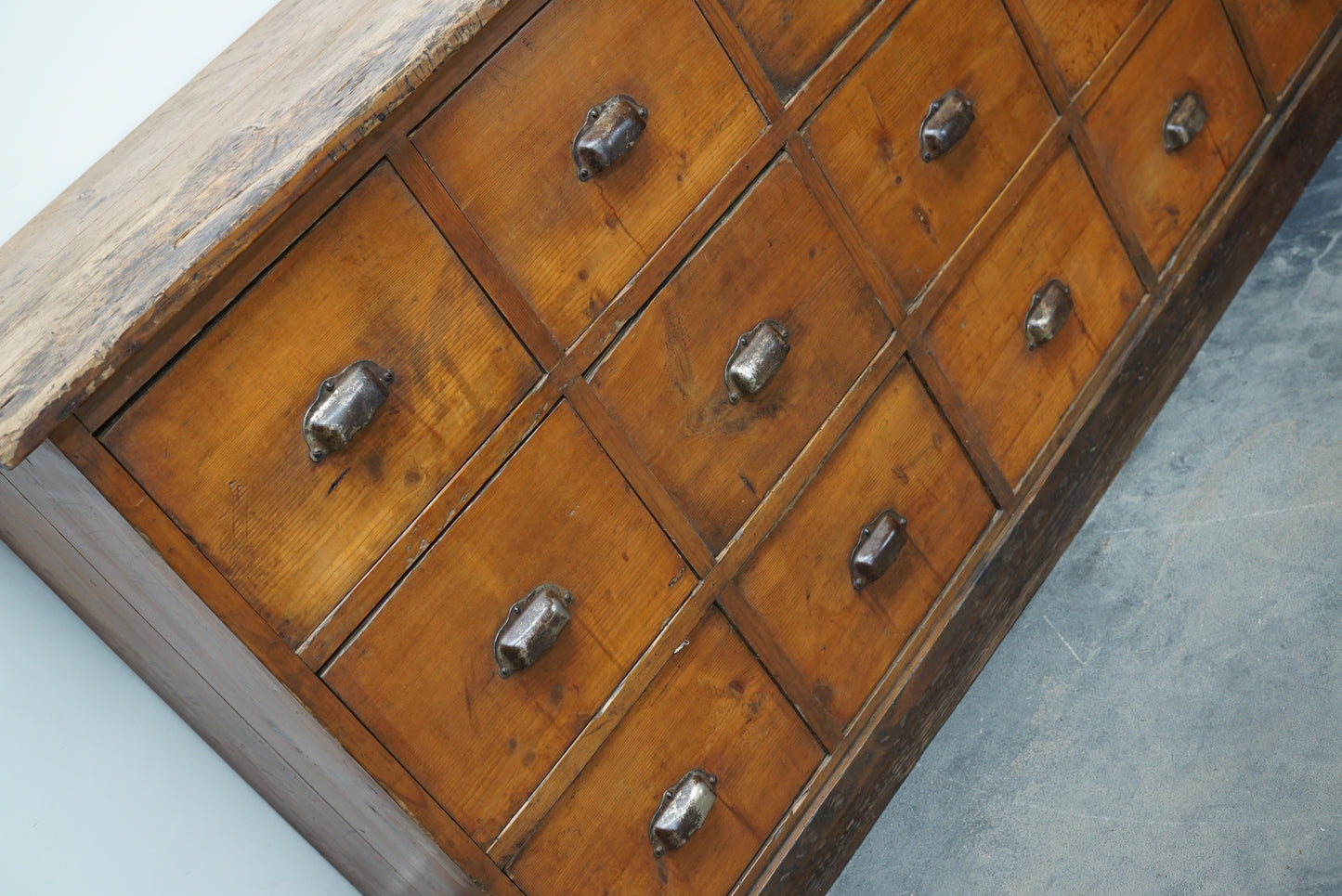 French Pine Apothecary Workshop Cabinet / Sideboard, circa 1950s