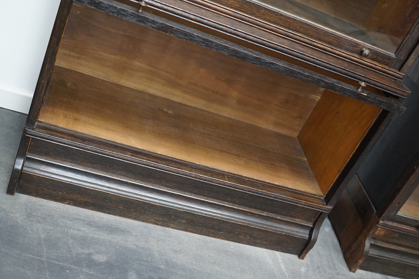 Pair of Antique Oak Stacking Bookcases by Muller in Globe Wernicke Style ca 1930