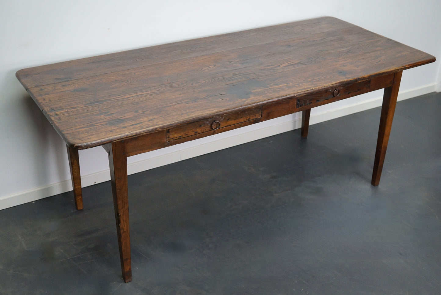 Antique Oak French Farmhouse Dining Table, 19th Century