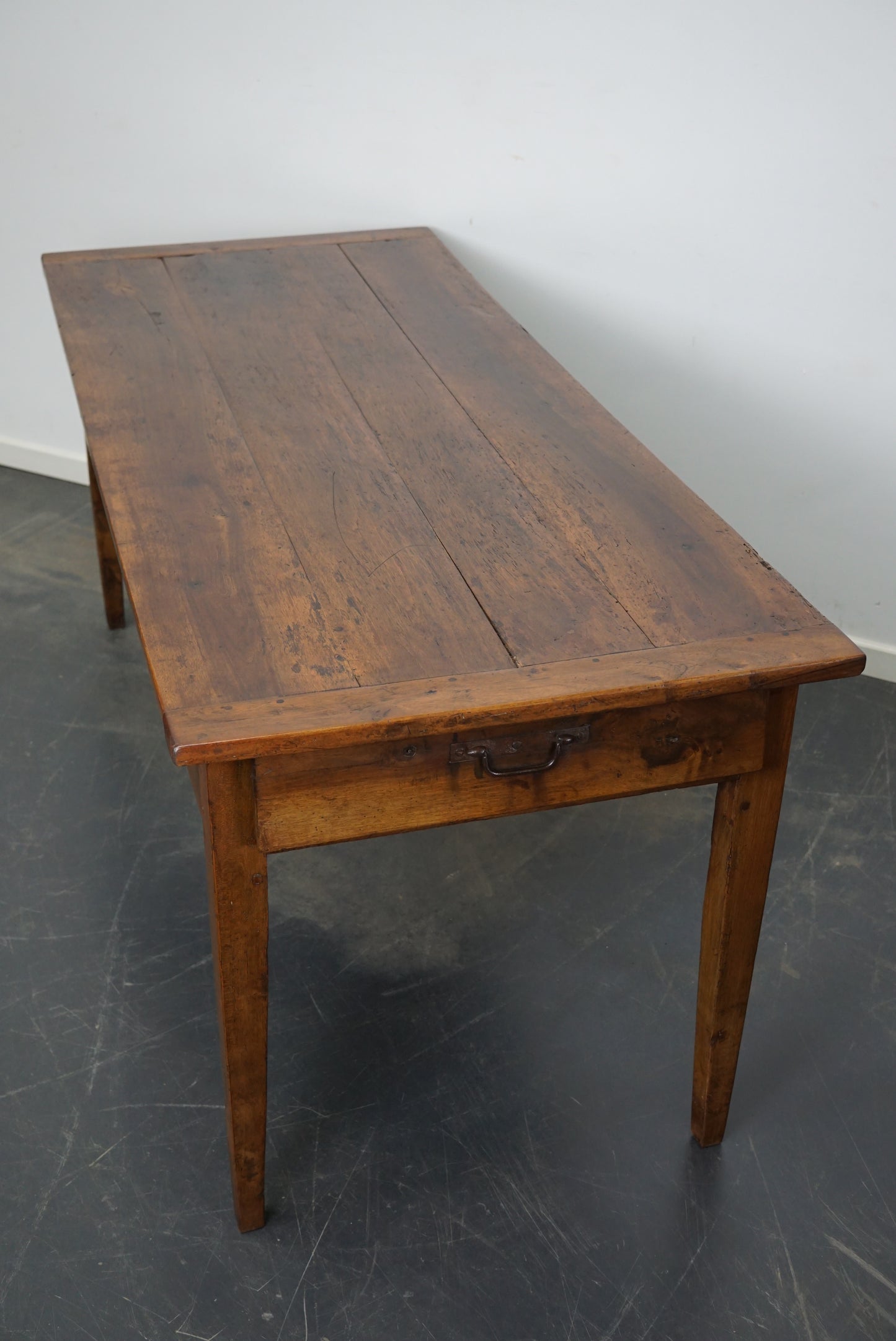 Antique 19th Century French Rustic Farmhouse Dining Table Fruitwood & Chestnut