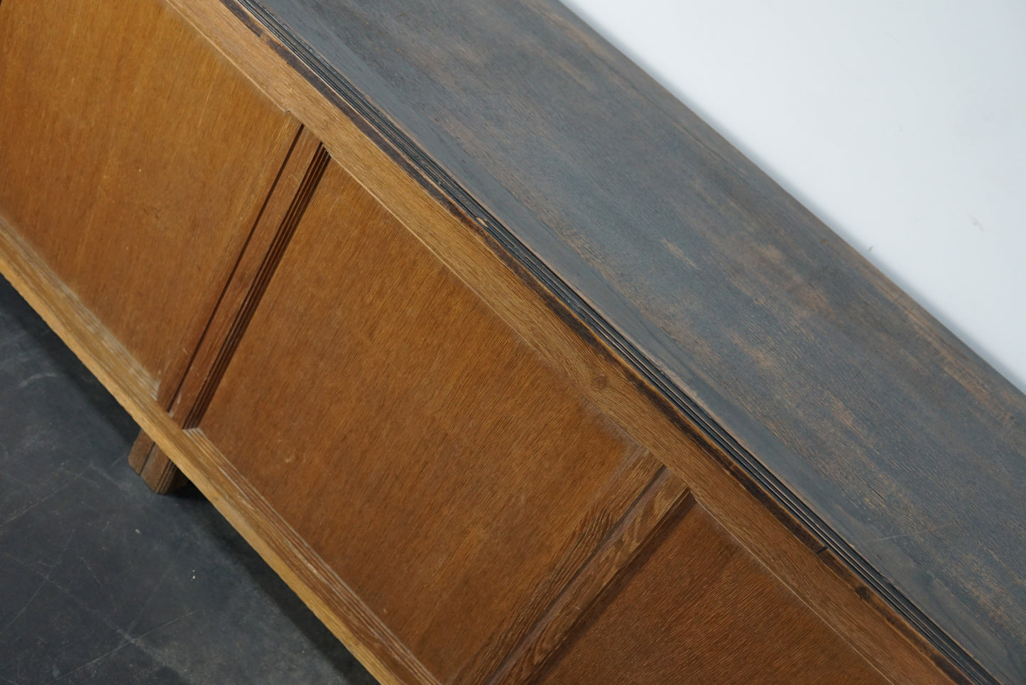 Antique French Oak Rustic Bank of Drawers or Shop Counter, Circa 1900