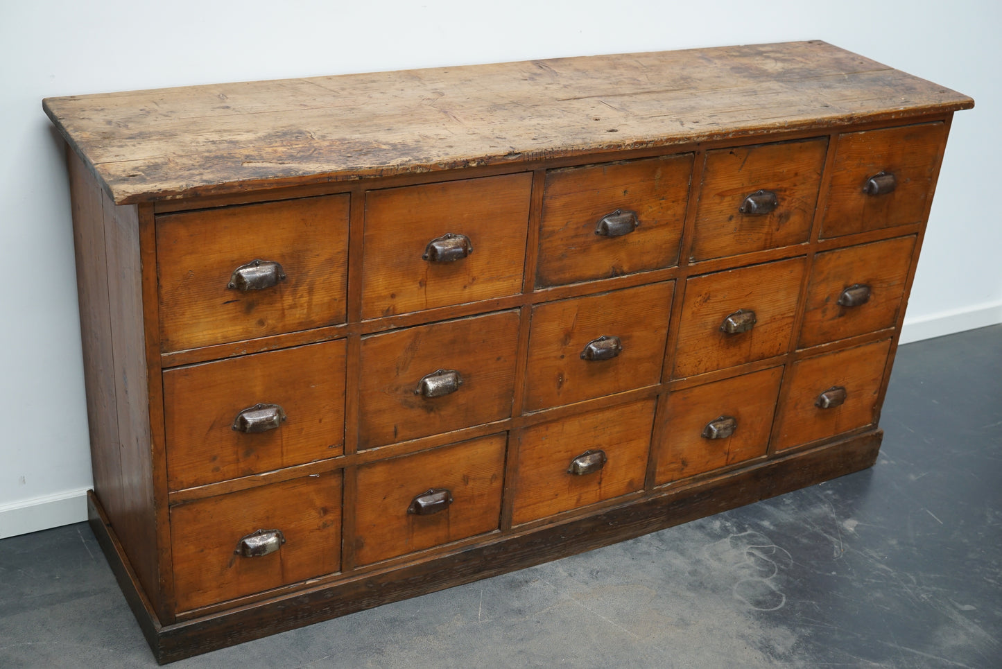 French Pine Apothecary Workshop Cabinet / Sideboard, circa 1950s