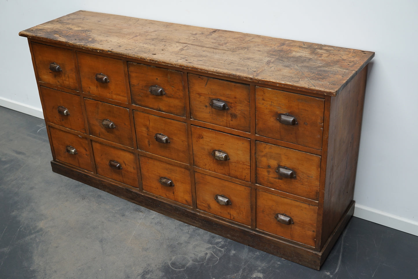French Pine Apothecary Workshop Cabinet / Sideboard, circa 1950s