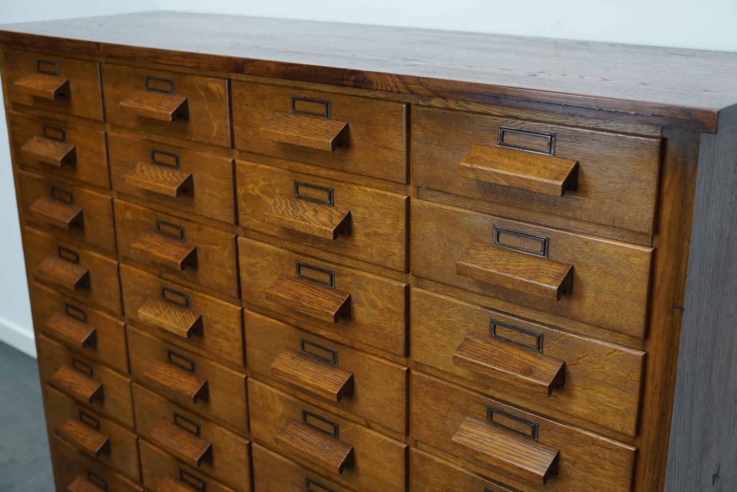 German Oak Apothecary Cabinet or Bank of Drawers, Mid-20th Century