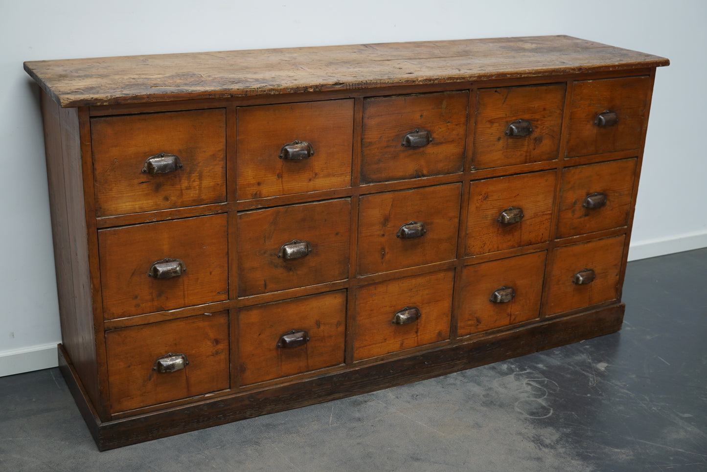 French Pine Apothecary Workshop Cabinet / Sideboard, circa 1950s